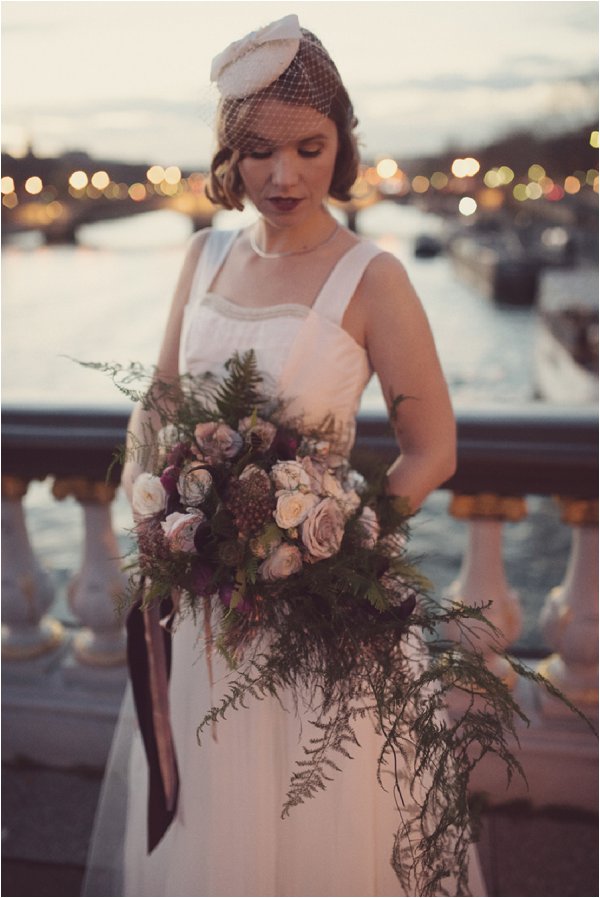 Lilac vintage inspired wedding bouquet 