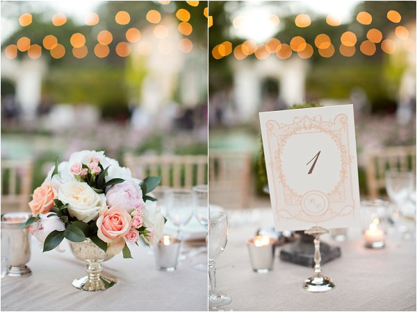 peach roses tablecentres