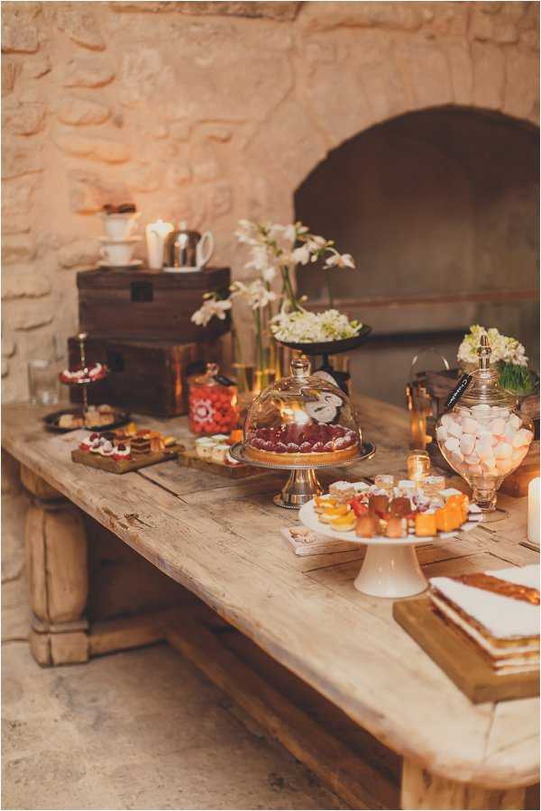 Rustic French dessert table