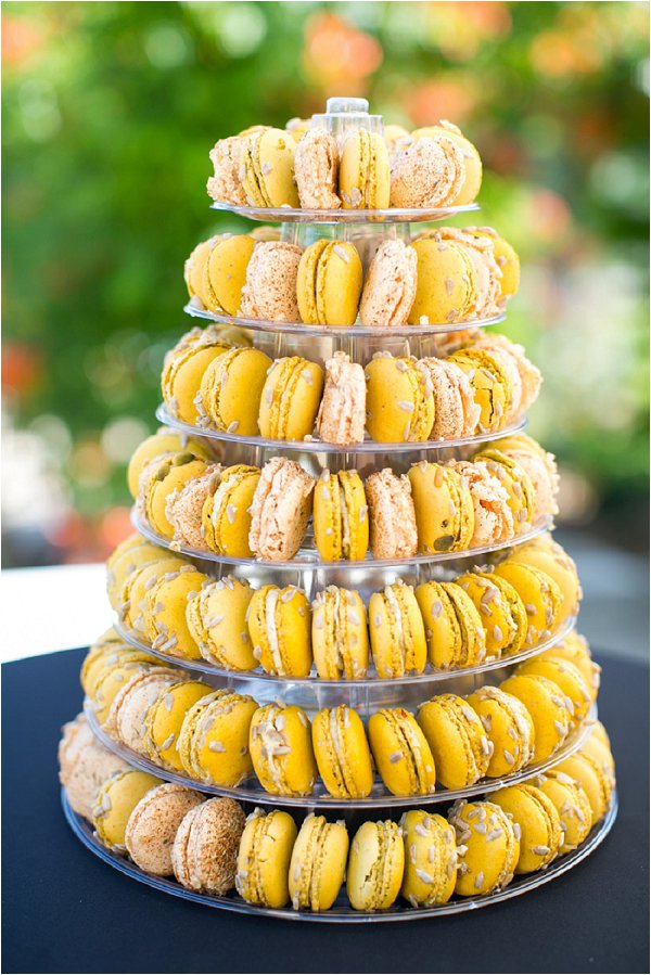 yellow macaron tower