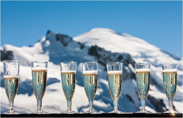 champagne glasses & Mt Blanc