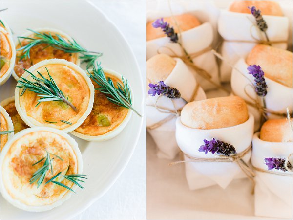lavender wedding food