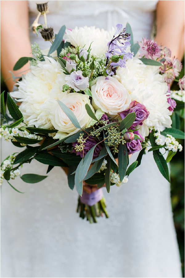 lavender white wedding bouquet