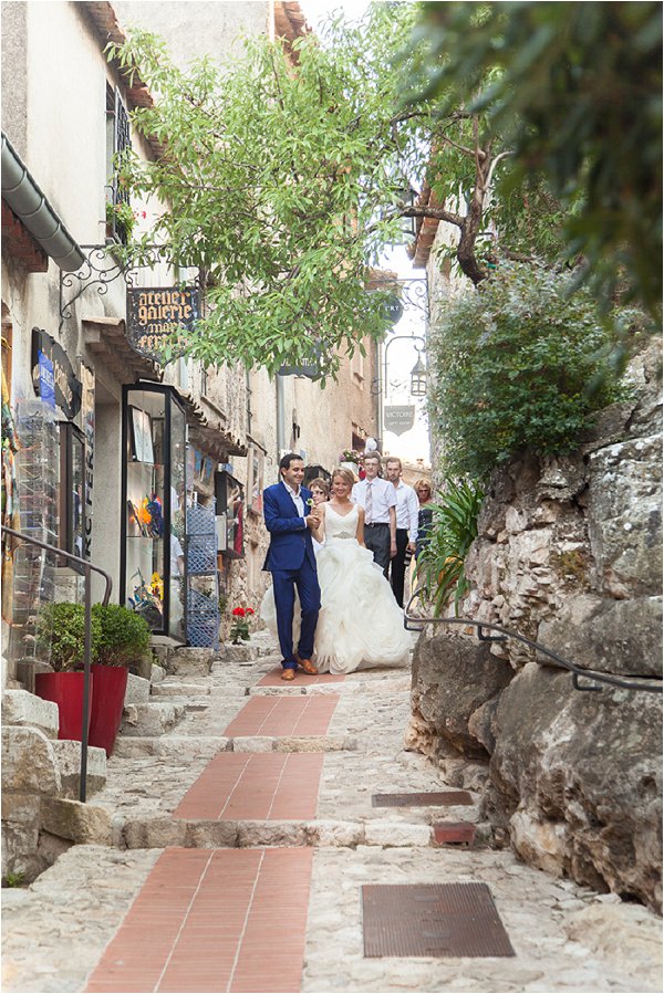 wedding through Provence village