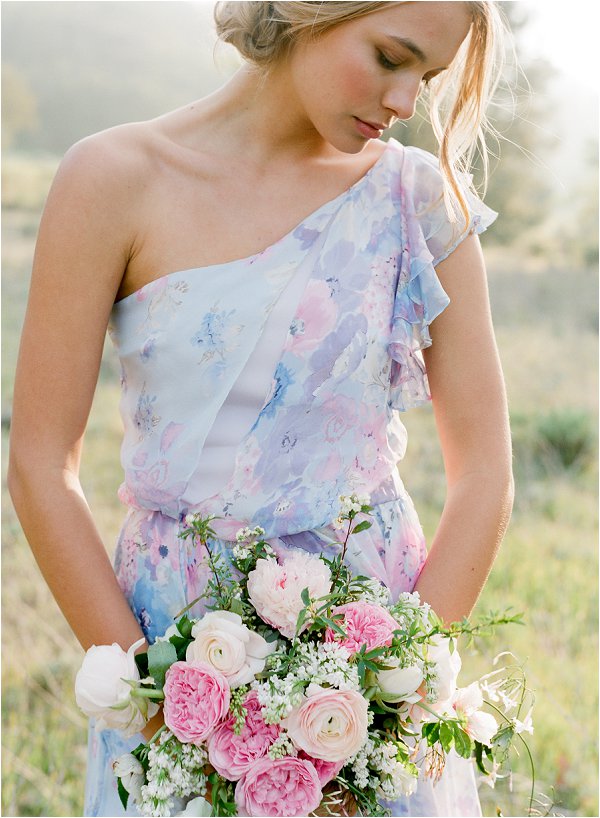 floral print bridesmaid dress