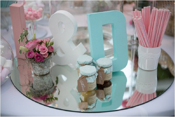 mint and pink wedding decor