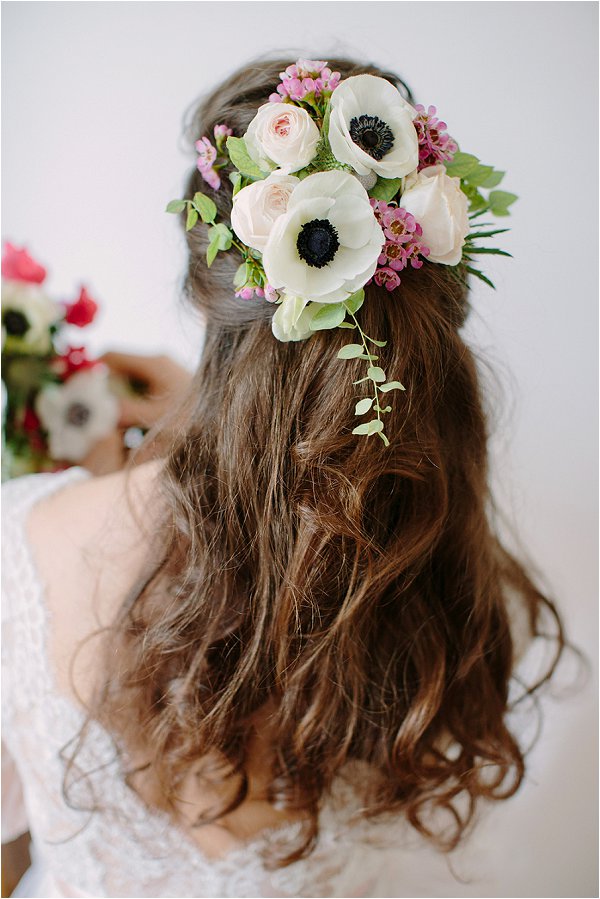 real flower bridal hairpiece
