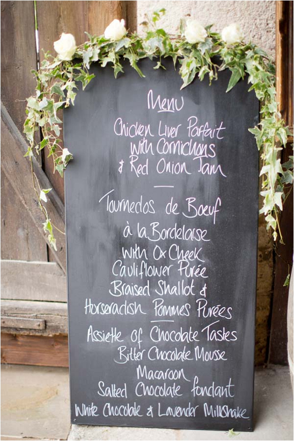 rustic wedding menu