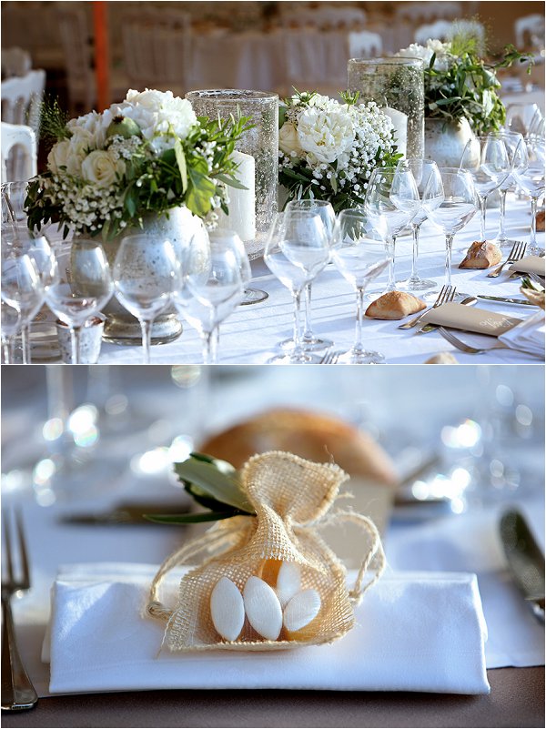 white and green themed wedding table