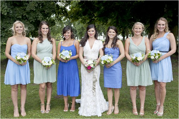 blue green bridesmaid dresses