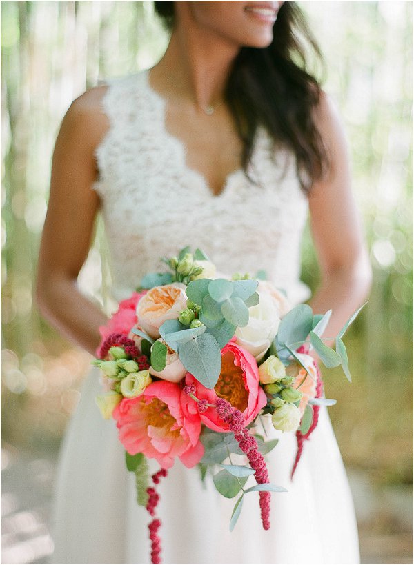 coral wedding bouquet