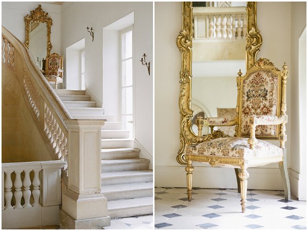 gold and white chateau interior