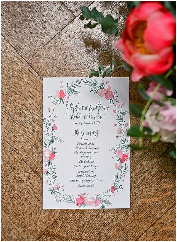 hand illustrated watercolour wedding stationery