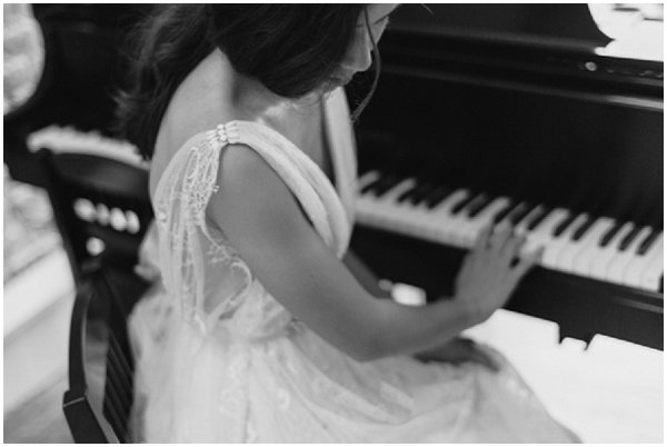 fine art bride at piano