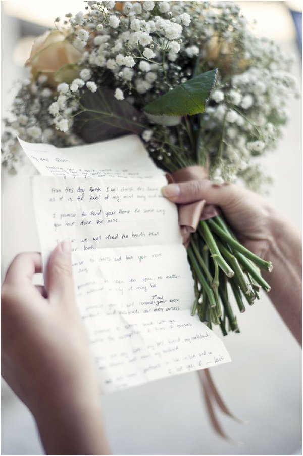 hand written wedding vows