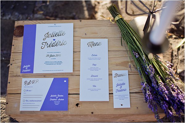 lavender wedding stationery