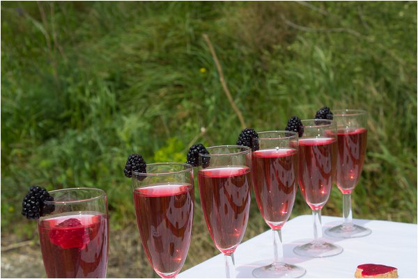 red fruit champagne cocktails