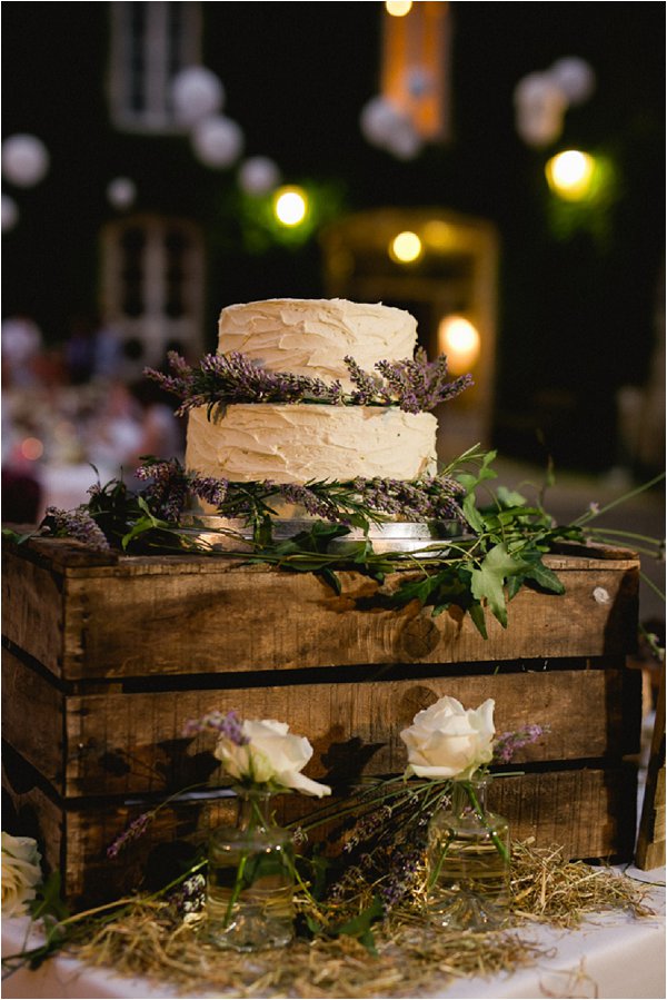 rustic lavender wedding cake