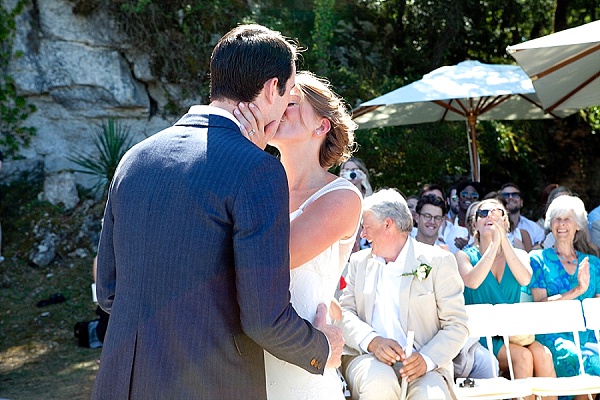 Bride and Groom First kiss
