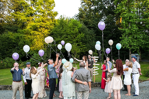 Wedding day balloon release