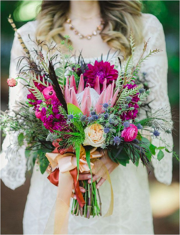 bridal bouquet with feathers - Lindsay Ferraris Photography