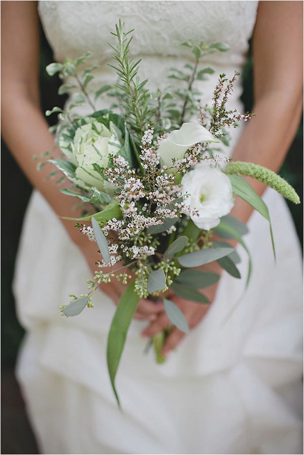 herb inspired bridal bouquet - Amanda Doublin Photgraphy