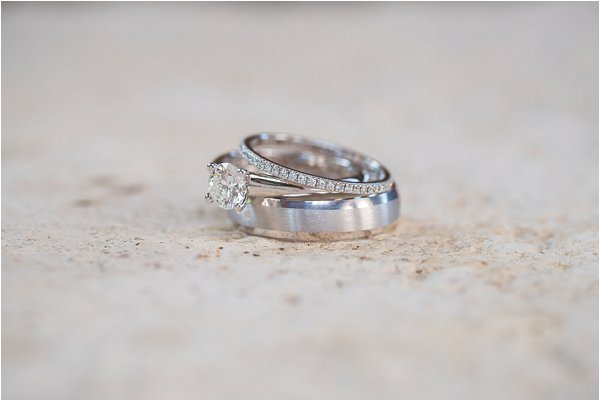 platinum engagement ring and band