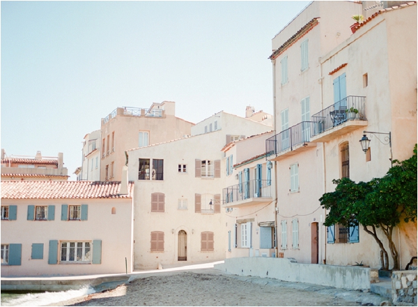 soft peach buildings in St Tropez France