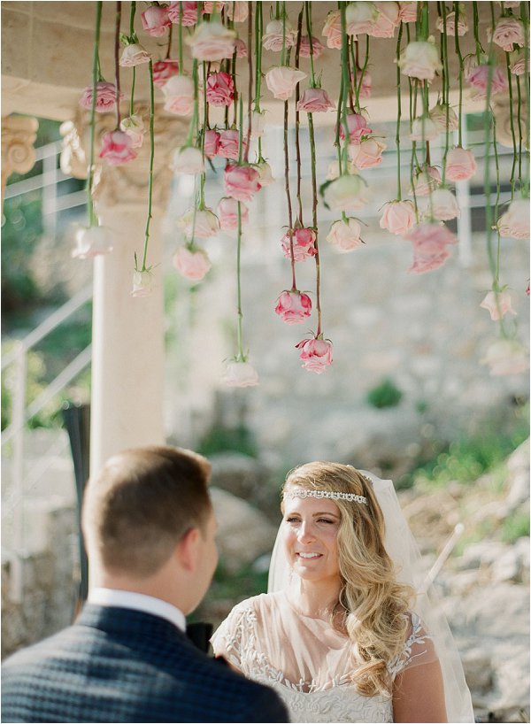 wedding under hanging flower design