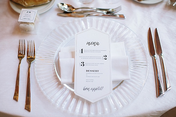 Elegant wedding meal