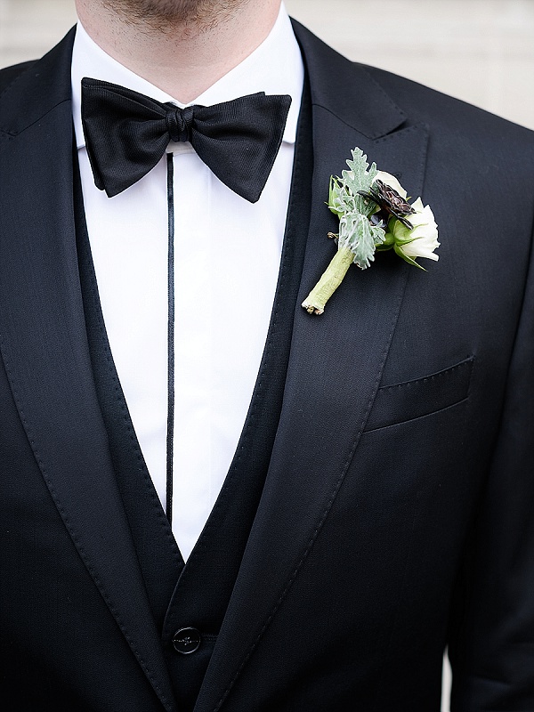Hugo Boss wedding suit bow tie