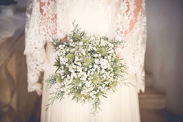 Simple green and white wedding bouquet
