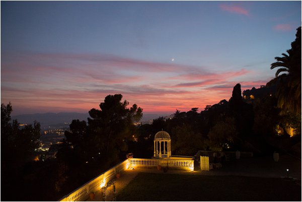 Stunning pink sunset from Chateau Saint Georges in Grasse France