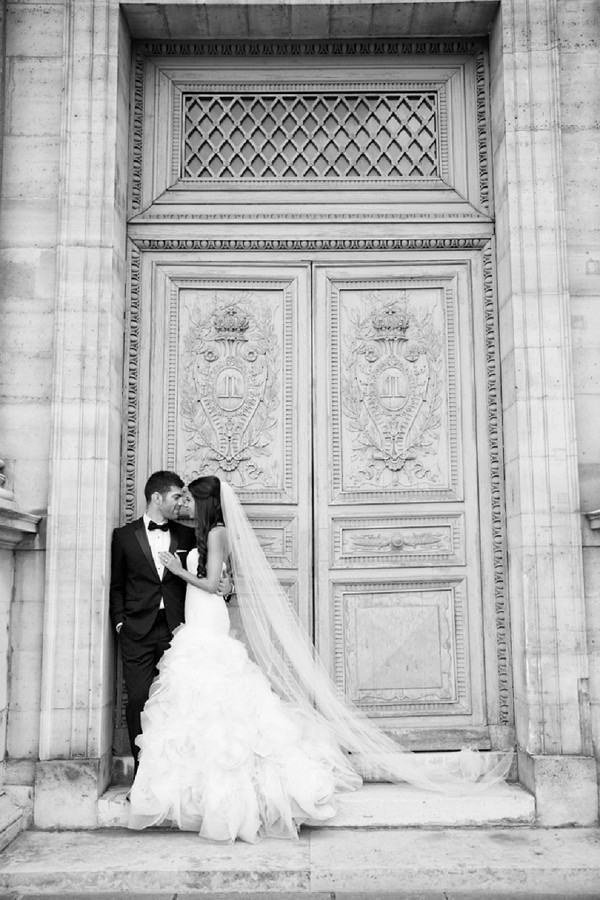 Cathedral length veil for Paris wedding