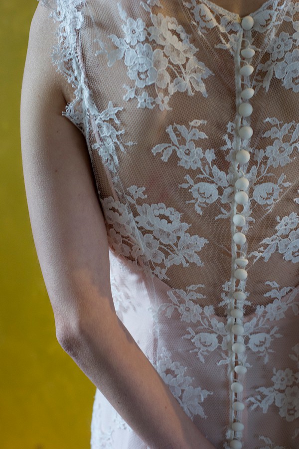 Lace wedding dress details