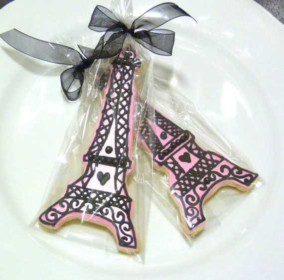 Paris themed favors - Gourmet Eiffel Tower Sugar Cookie