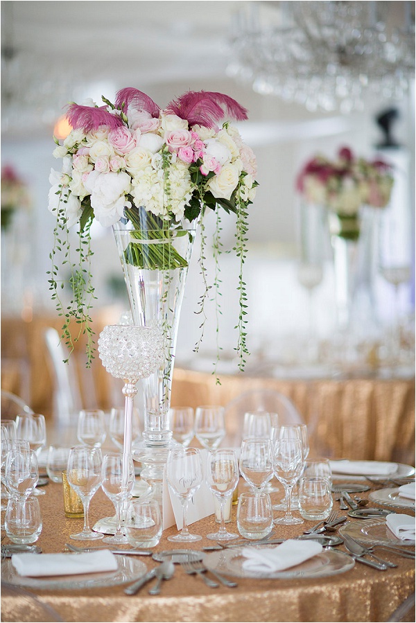 bouquets as wedding table decorations