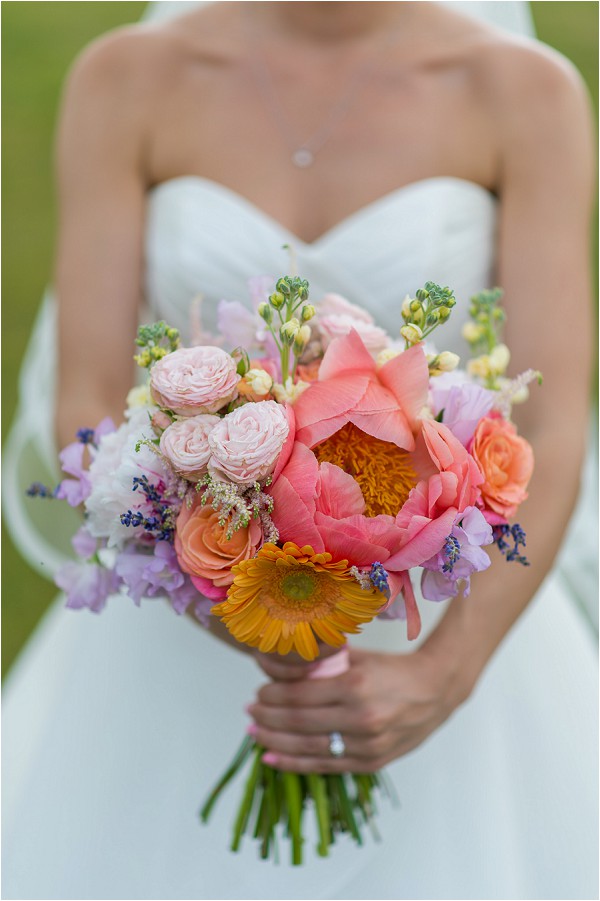 bright and bold wedding bouquet