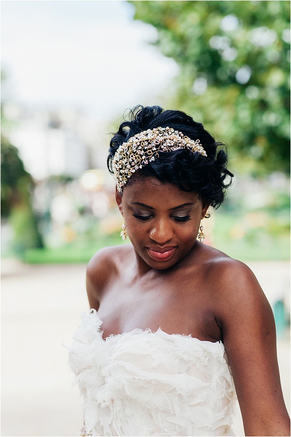 gold accent wedding hair accessory