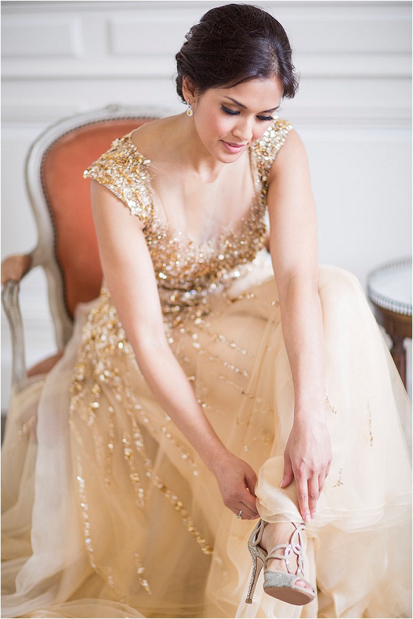 gold wedding dress by Noel Chu Atelier