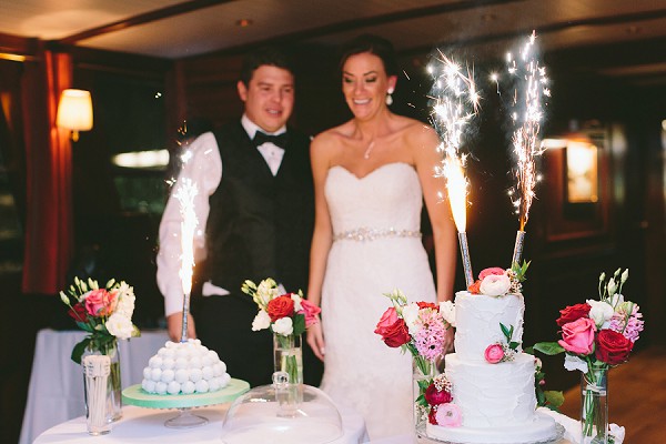 Bride and groom wedding cakes