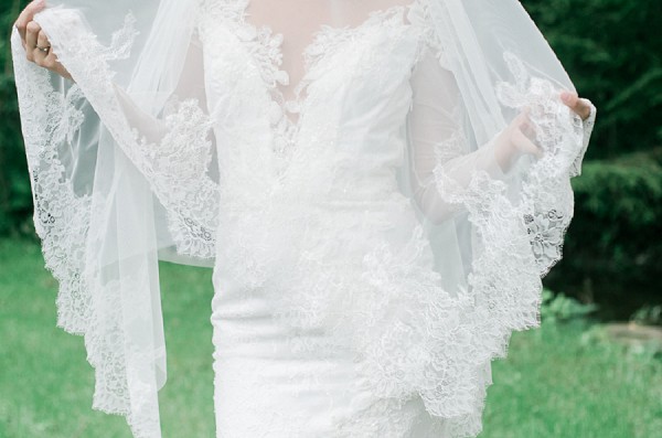 Lace edged wedding veil
