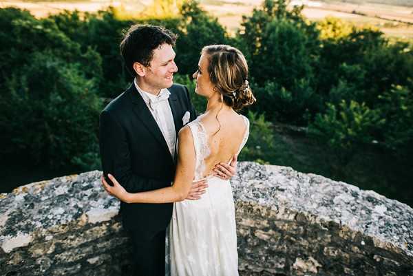 Romantic bride and groom portraits.