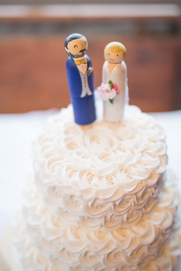 Simple Rose piped wedding cake