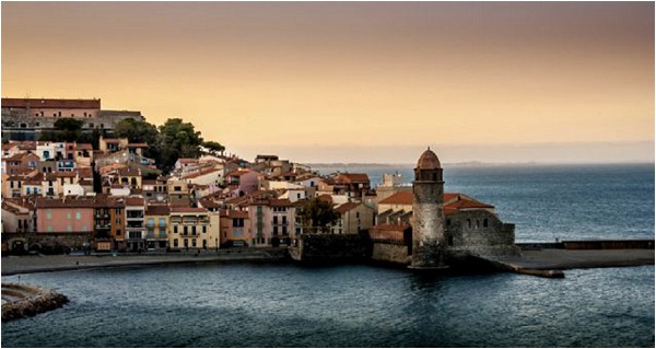 sunset at Collioure in France