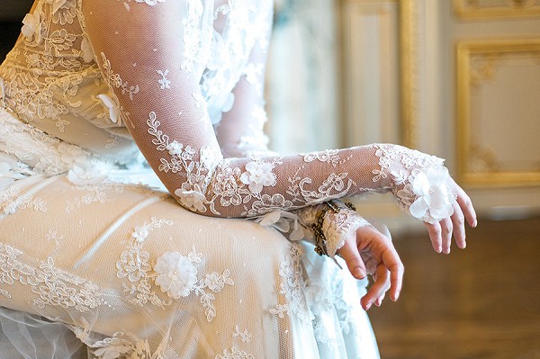 lace sleeve wedding gown