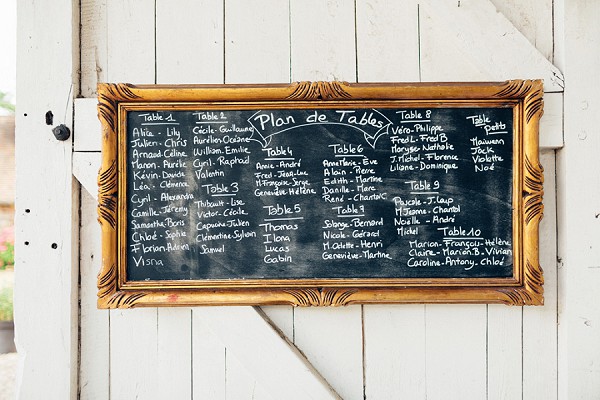 Chalk board table plan wedding