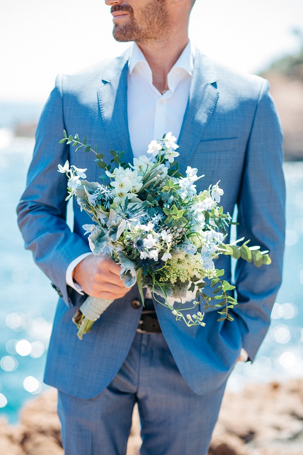 Light blue wedding suit