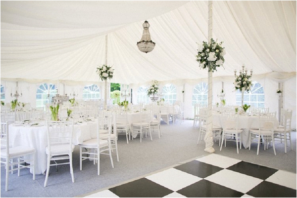 Marquee chic wedding flowers