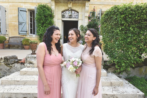 Pastel pink bridesmaid dresses